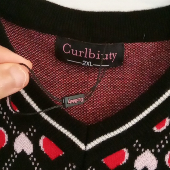 Curlbiuty Argyle Heart Sweater Vest - Picture 4 of 7